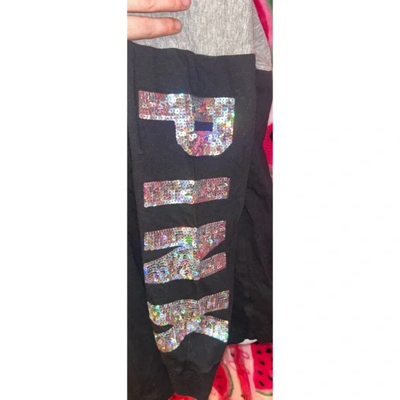 🖤 PINK Victoria's Secret Sequin Long Sleeve Tee - Picture 2 of 5